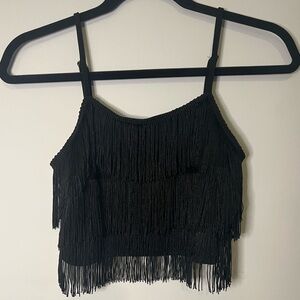 Black fringe top
